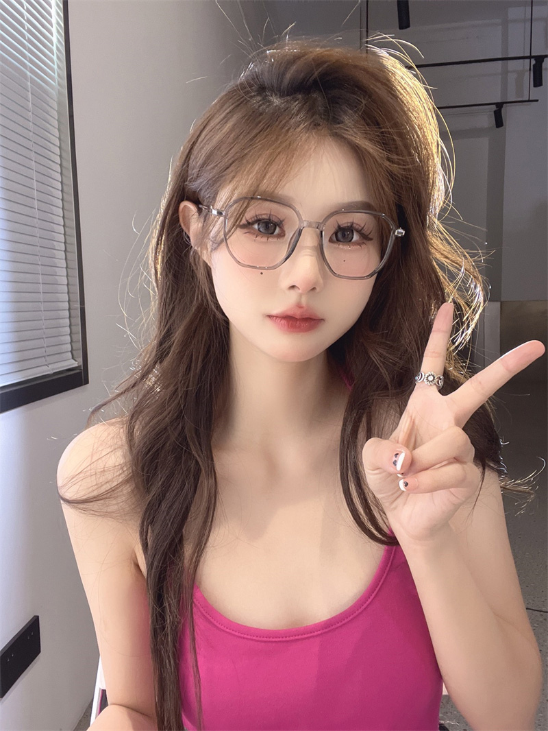 韓系減齡奶茶色眼鏡素顏裝飾