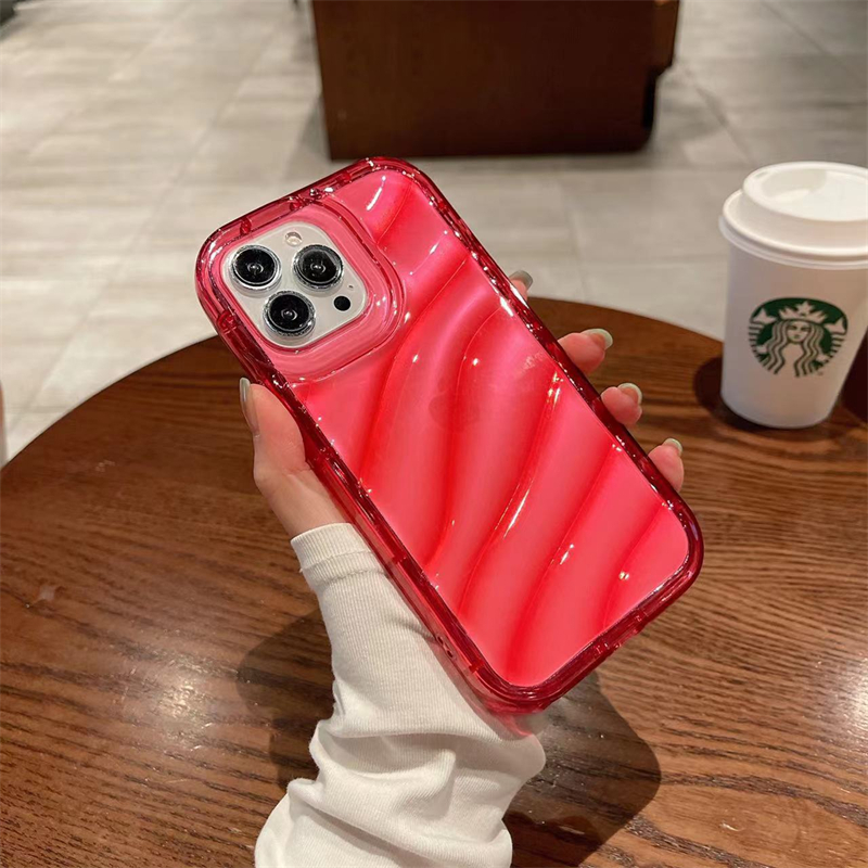 新款高級玫紅透色手機殼蘋果