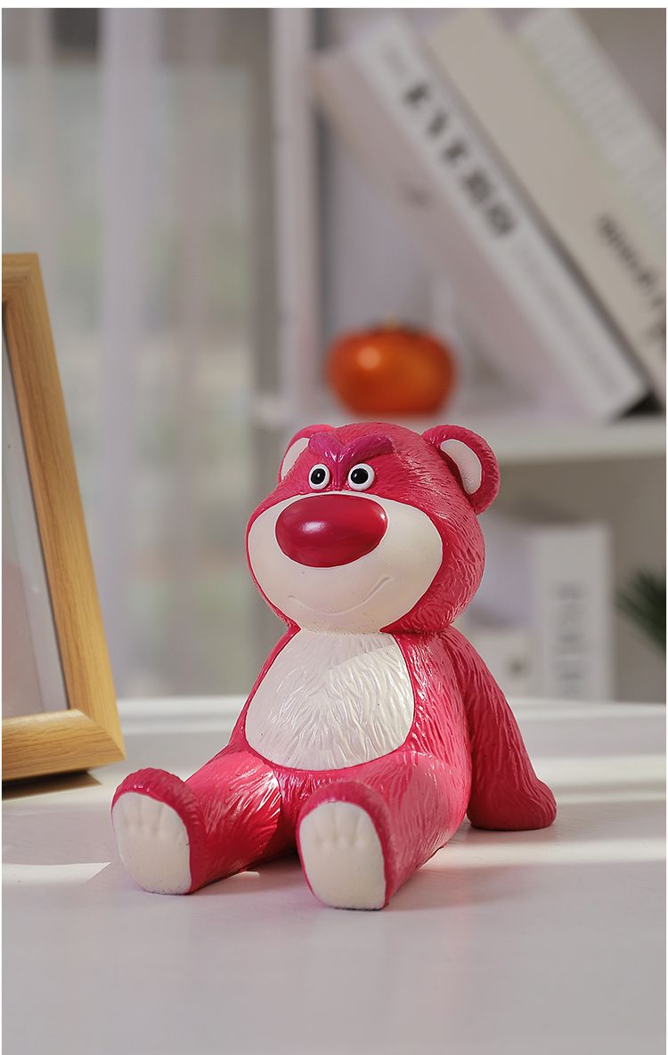 創意草莓熊手機支架桌面可愛粉色