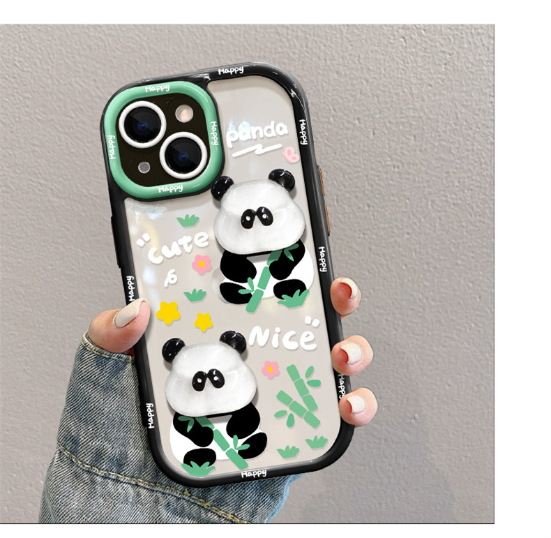 新款立體熊貓公仔手機殼蘋果