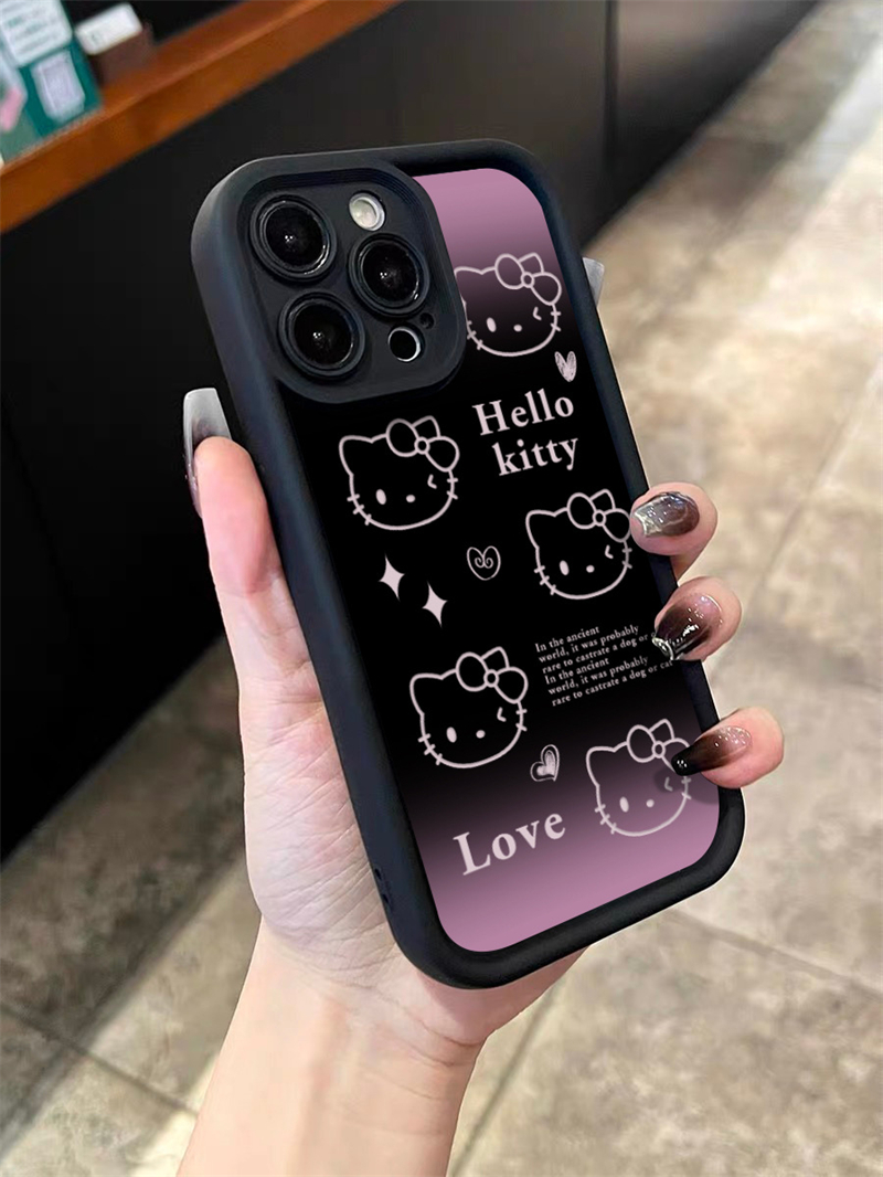 暗紫凱蒂貓高級感手機殼蘋果