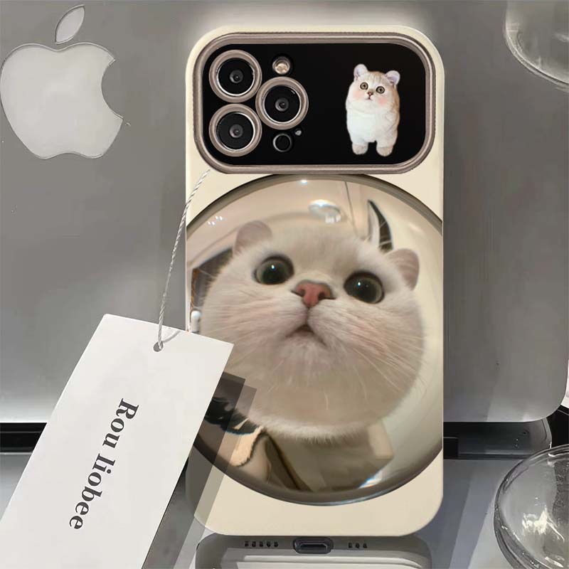可愛貓咪大視窗手機殼蘋果