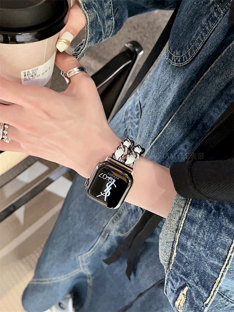 小香風金屬雙排鏈高級感iwatch 錶帶