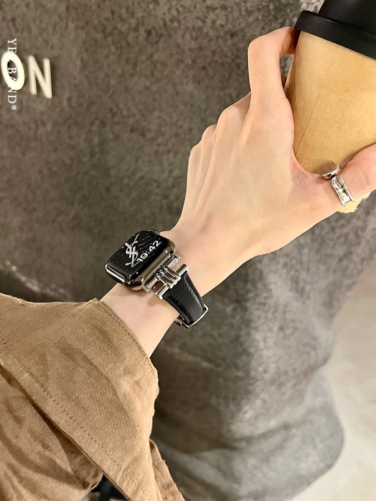 "小眾設計高級感皮質applewatch錶帶