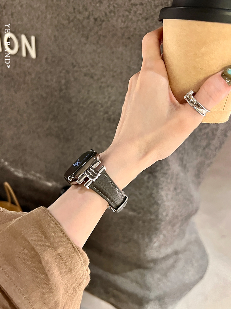 小眾設計高級感皮質applewatch錶帶