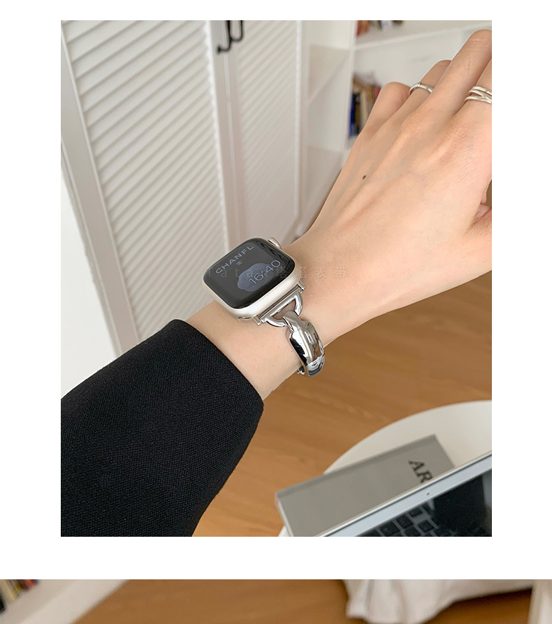 簡約手鐲式金屬錶帶apple watch