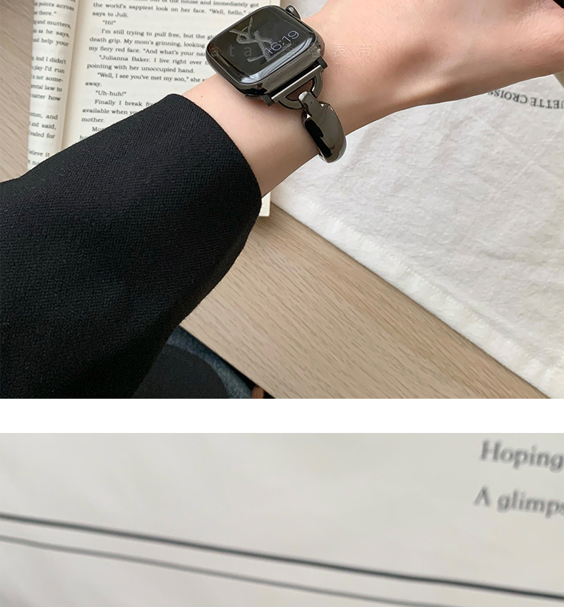 簡約手鐲式金屬錶帶apple watch