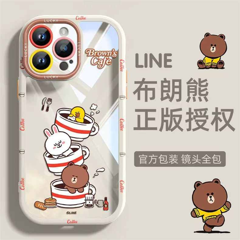 "可愛布朗熊全包鏡頭iPhone保護殼