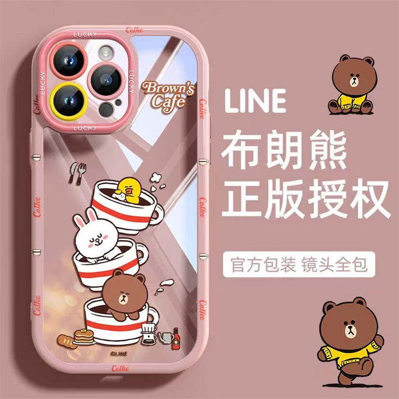 "可愛布朗熊全包鏡頭iPhone保護殼/