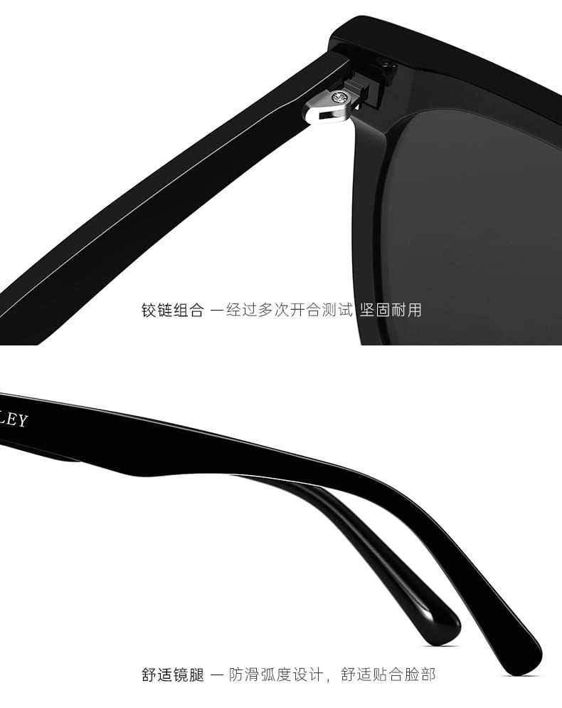 "【尊貴禮盒】黑色大框墨鏡高級感偏光防紫外線